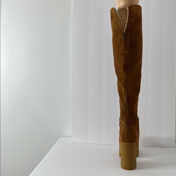 Jeffrey Campbell Brown Suede Shearling Knee-High Boots Sz 6.5 - Picture 4 of 14